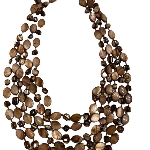 Natural Stone Multi Strand Necklace - Picture 9 of 11